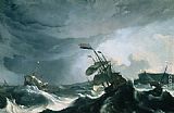 Ludolf Backhuysen Ships in Distress in a Heavy Storm painting